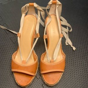 J crew espadrilles ankle lace up size 8 nude